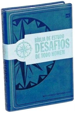 BIBLIA ESTUDO DESAFIOS TODO HOMEM LUXO NVI 16X23-AZUL